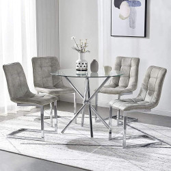 Stół okrągły Chrom Conex 90 szklany