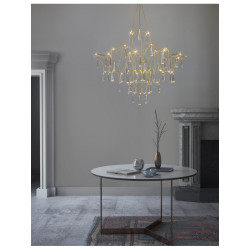 Kryształowy Żyrandol Crystal Rain 80 złoty delikatny  nad stół