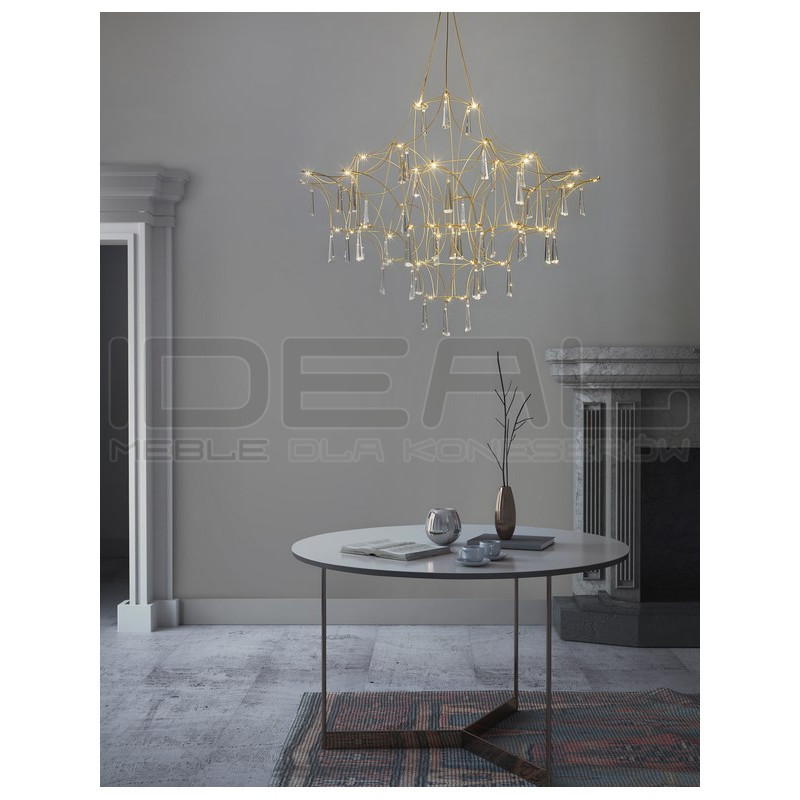 Kryształowy Żyrandol Crystal Rain 80 złoty delikatny  nad stół