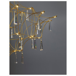 Kryształowy Żyrandol Crystal Rain 80 złoty delikatny  nad stół