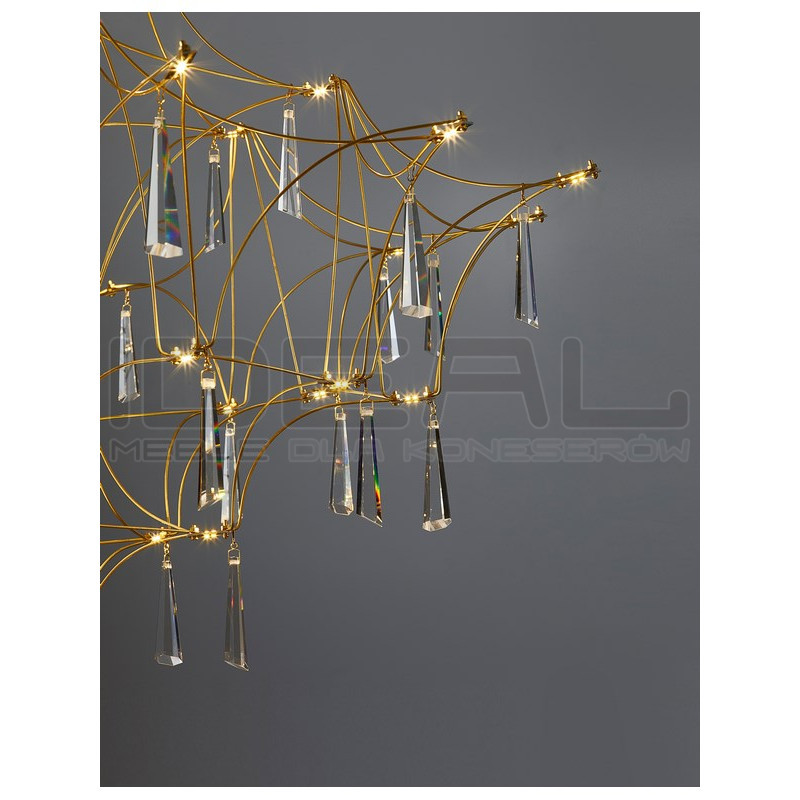 Kryształowy Żyrandol Crystal Rain 80 złoty delikatny  nad stół