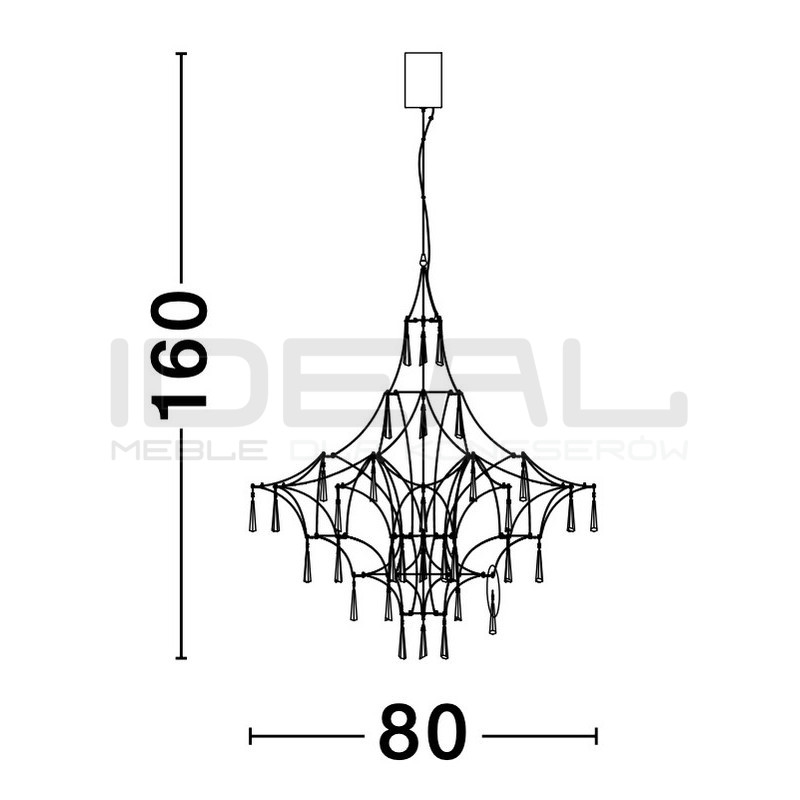 Kryształowy Żyrandol Crystal Rain 80 złoty delikatny  nad stół
