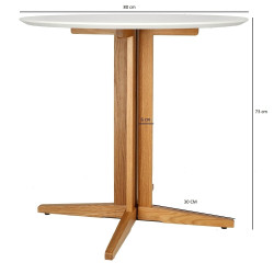 Niewielki Stół okrągły Brich 80 dąb do małej kuchni