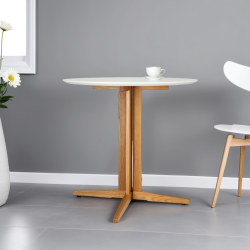 Niewielki Stół okrągły Brich 80 dąb do małej kuchni