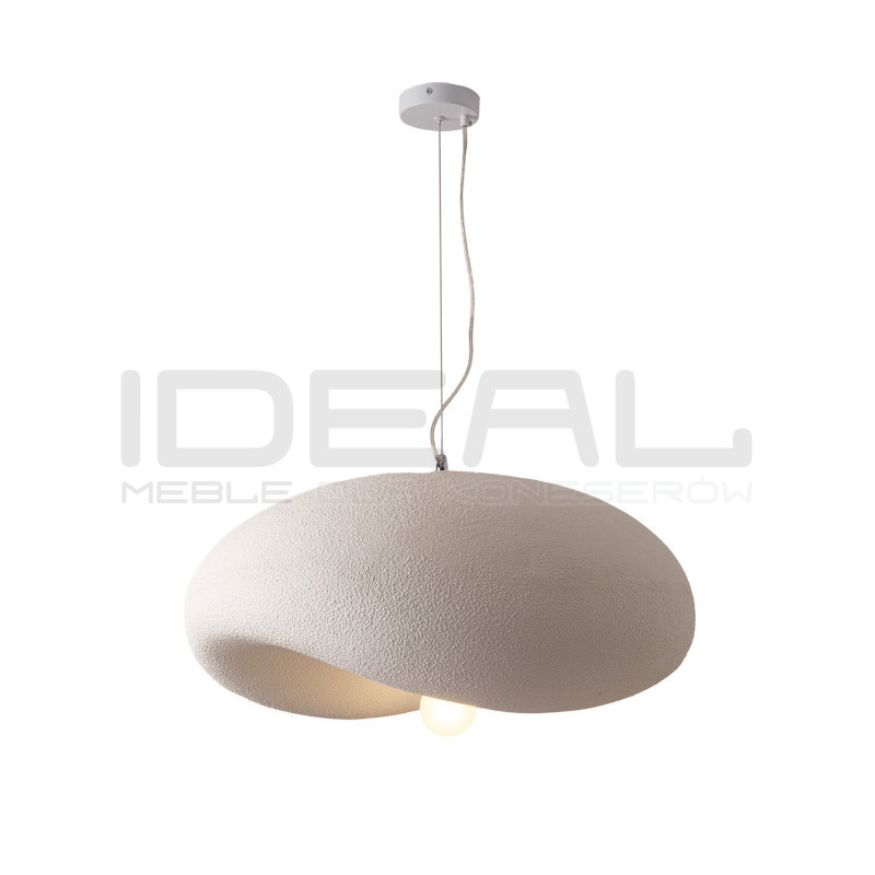 Lampa wisząca STONE FLAT biała 40 nad stół styl boho