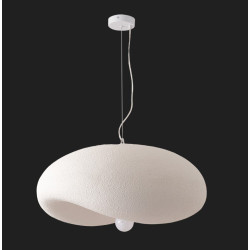 Lampa wisząca STONE FLAT biała 40 nad stół styl boho