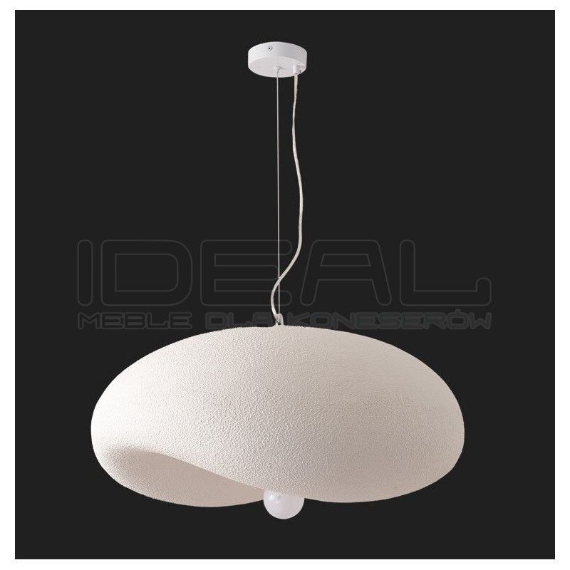 Lampa wisząca STONE FLAT biała 40 nad stół styl boho