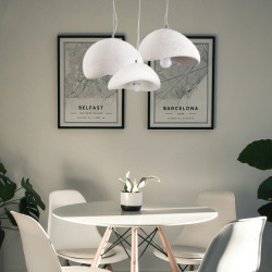 Lampa wisząca STONE FLAT biała 60 nad stół styl boho