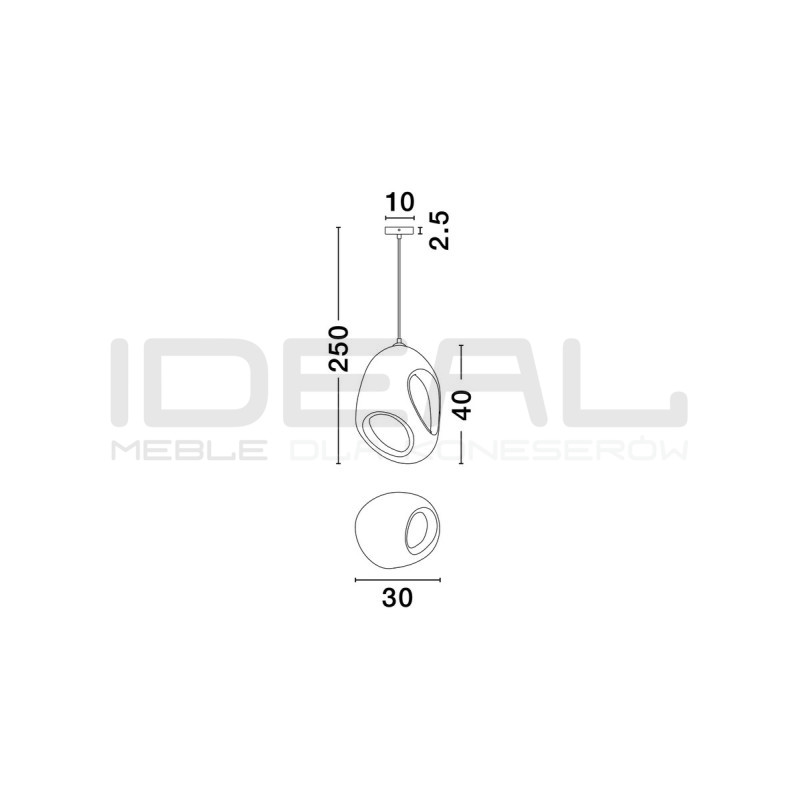 Lampa wisząca Wabi 30 biała nieregularna