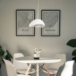 Lampa wisząca STONE biała 30 styl boho nieregularny kształt