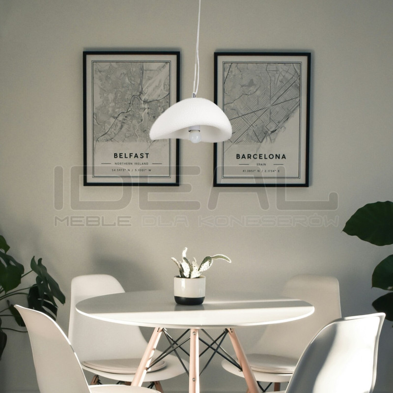 Lampa wisząca STONE biała 30 styl boho nieregularny kształt