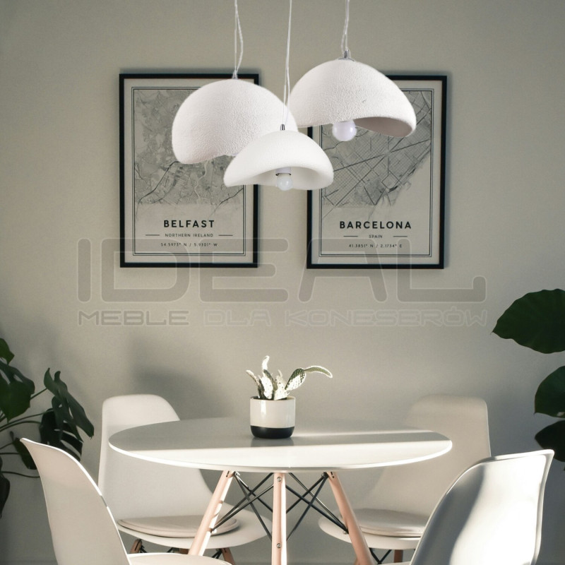 Lampa wisząca STONE biała 40 styl boho nieregularny kształt