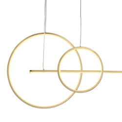 Pozioma Lampa wisząca NEW AGE LED złota nad wyspę