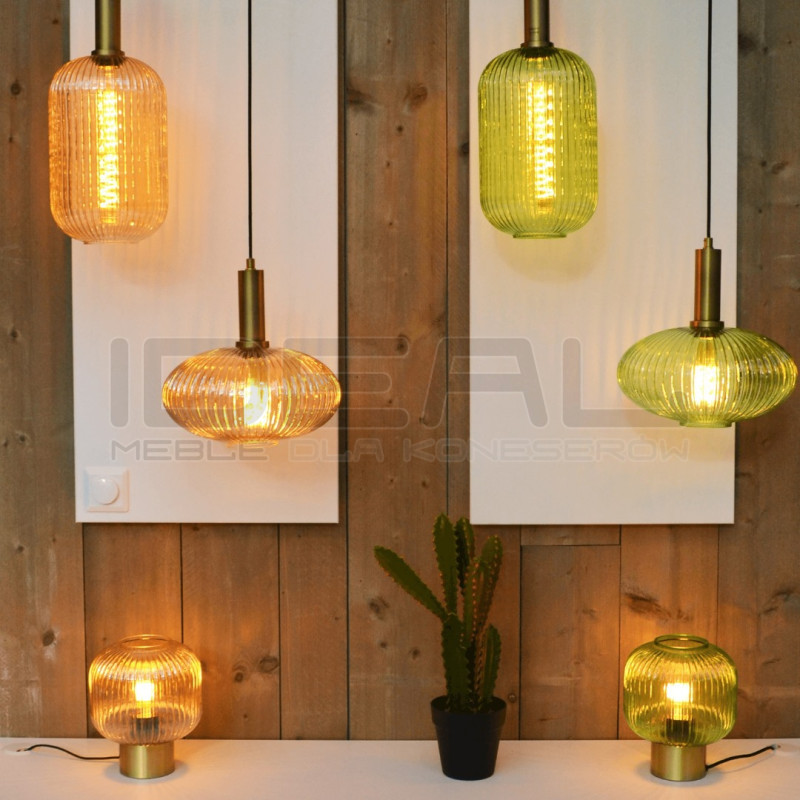 Szklana lampa wisząca Mohito SPHERE zielona