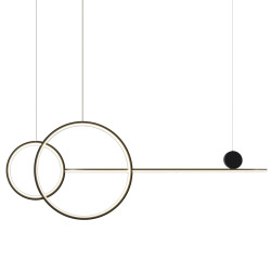 Pozioma Lampa wisząca czarna NEW AGE LED 120 nad wyspę