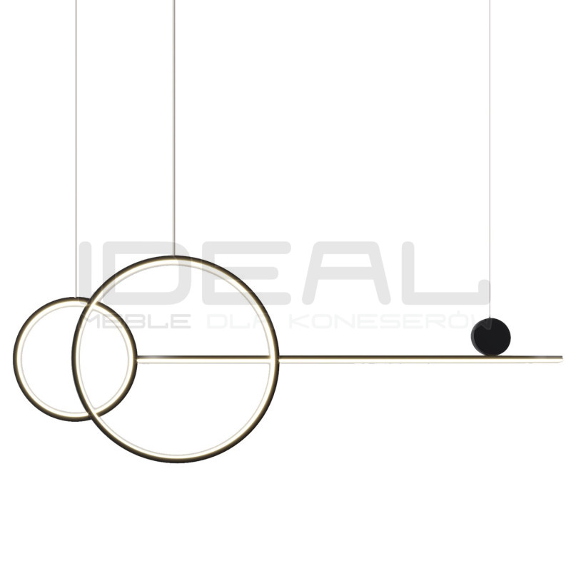 Pozioma Lampa wisząca czarna NEW AGE LED 120 nad wyspę