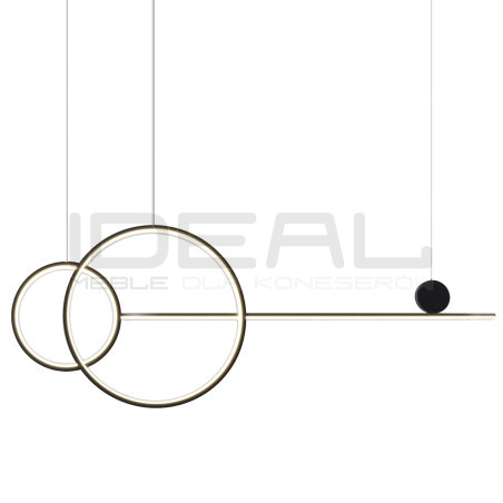 Pozioma Lampa wisząca czarna NEW AGE LED 120 nad wyspę