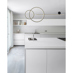 Pozioma Lampa wisząca czarna NEW AGE LED 120 nad wyspę