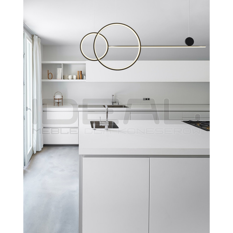 Pozioma Lampa wisząca czarna NEW AGE LED 120 nad wyspę