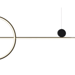 Pozioma Lampa wisząca czarna NEW AGE LED 120 nad wyspę