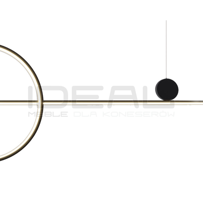 Pozioma Lampa wisząca czarna NEW AGE LED 120 nad wyspę