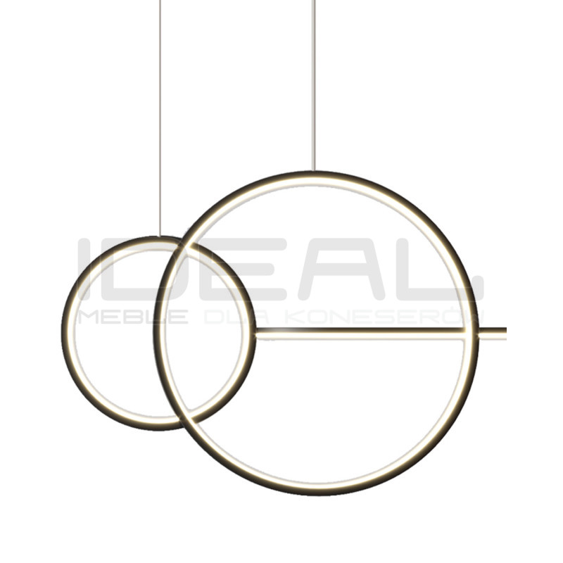 Pozioma Lampa wisząca czarna NEW AGE LED 120 nad wyspę