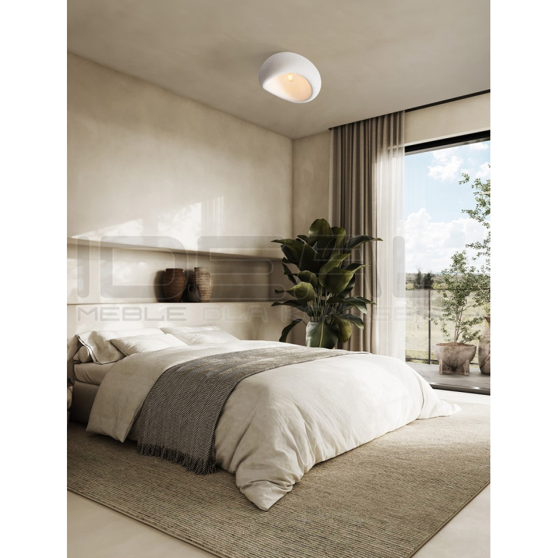 Nowoczesny Plafon WABI 50 BIAŁY w stylu boho, japandi