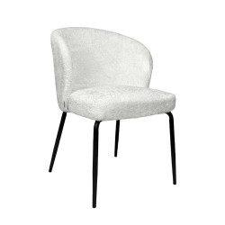 Krzesło tapicerowane GRETA białe z  czarnymi nogami