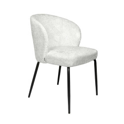 Krzesło tapicerowane GRETA białe z  czarnymi nogami