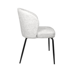 Krzesło tapicerowane GRETA białe z  czarnymi nogami