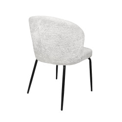 Krzesło tapicerowane GRETA białe z  czarnymi nogami