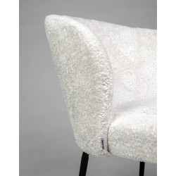 Krzesło tapicerowane GRETA białe z  czarnymi nogami