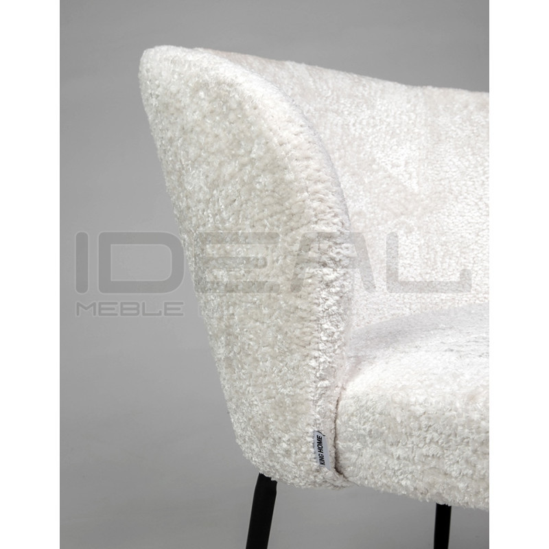 Krzesło tapicerowane GRETA białe z  czarnymi nogami