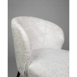 Krzesło tapicerowane GRETA białe z  czarnymi nogami