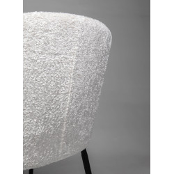 Krzesło tapicerowane GRETA białe z  czarnymi nogami