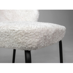 Krzesło tapicerowane GRETA białe z  czarnymi nogami