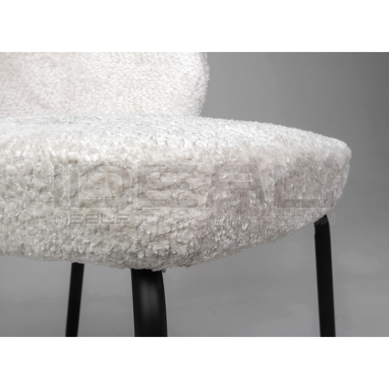 Krzesło tapicerowane GRETA białe z  czarnymi nogami