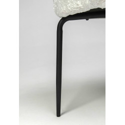 Krzesło tapicerowane GRETA białe z  czarnymi nogami