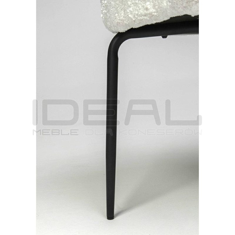 Krzesło tapicerowane GRETA białe z  czarnymi nogami