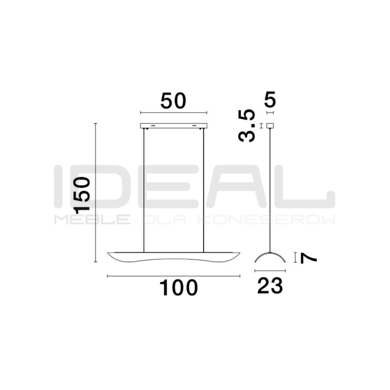 Duża lampa wisząca Light 97 bezbarwny duży klosz