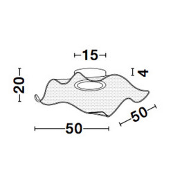 Plafon Blowin 50 LED delikatny zwiewny nowoczesny