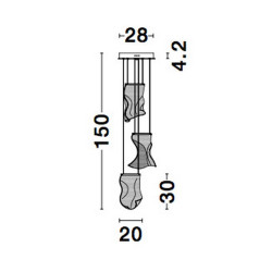 Lampa wisząca Blowin LED 3 klosze o nietypowym kształcie