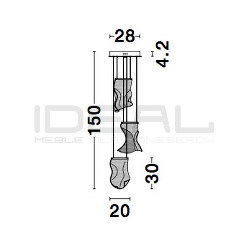 Lampa wisząca Blowin LED 3 klosze o nietypowym kształcie