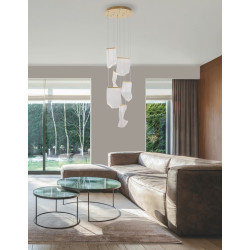 Lampa wisząca Blowin LED 6 kloszy jak dzwonki wietrzne