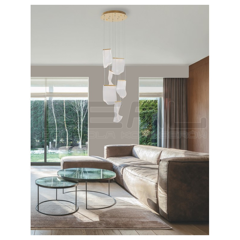 Lampa wisząca Blowin LED 6 kloszy jak dzwonki wietrzne