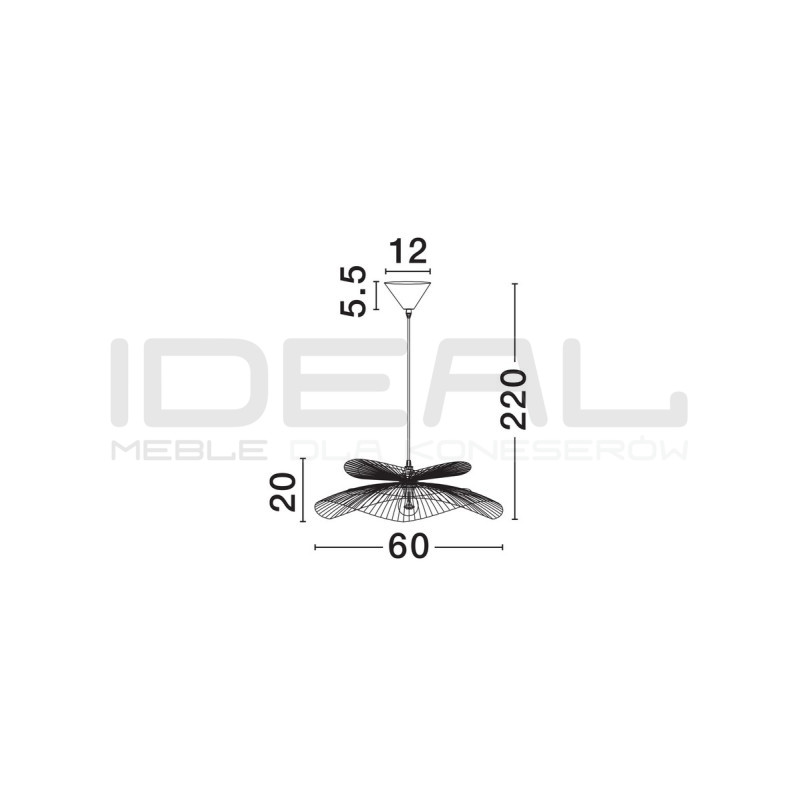 Lampa wisząca Samba 60 bambus rattan boho japandi