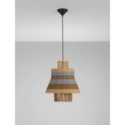 Lampa wisząca String 40 sznurek naturalny niebieski akcent