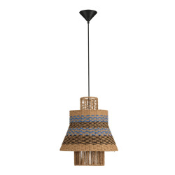 Lampa wisząca String 40 sznurek naturalny niebieski akcent