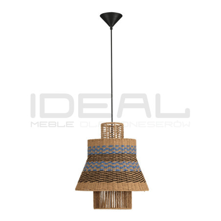 Lampa wisząca String 40 sznurek naturalny niebieski akcent