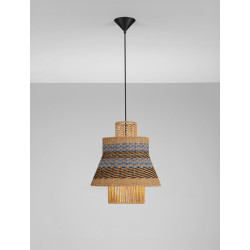 Lampa wisząca String 40 sznurek naturalny niebieski akcent